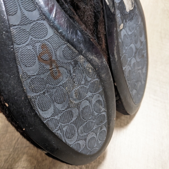 Coach Poppy Calf Fur Ballet Flats Brown and black Zebra Print - Picture 9 of 11